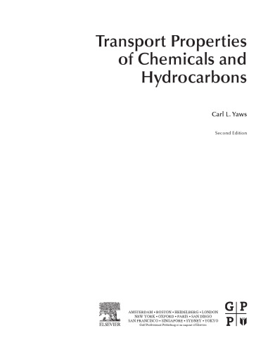 Transport properties of chemicals and hydrocarbons