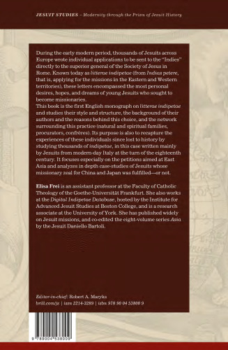 Early Modern Litterae Indipetae for the East Indies