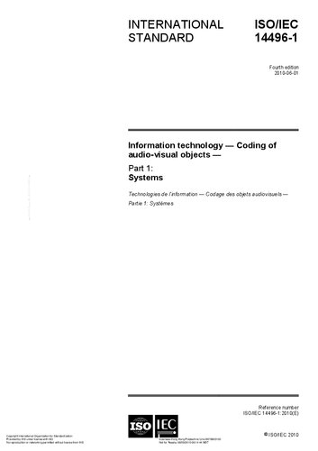 ISO/IEC 14496-1:2010 Information technology — Coding of audio-visual objects - Part 1: Systems