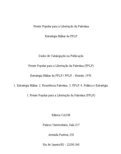 Estratégia Militar da FPLP