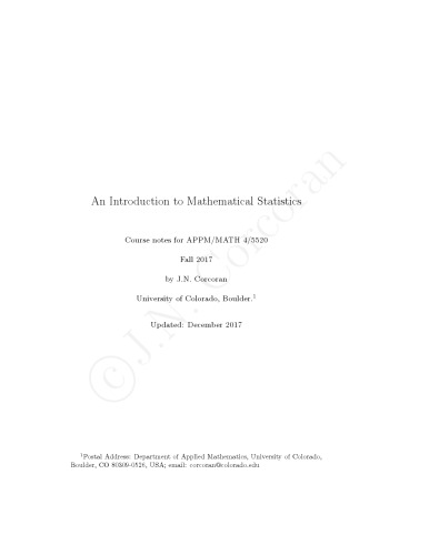 An Introduction to Mathematical Statistics