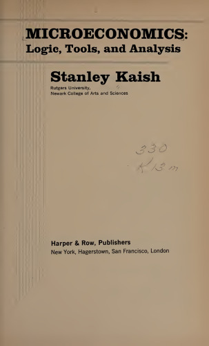 Microeconomics : logic, tools, and analysis