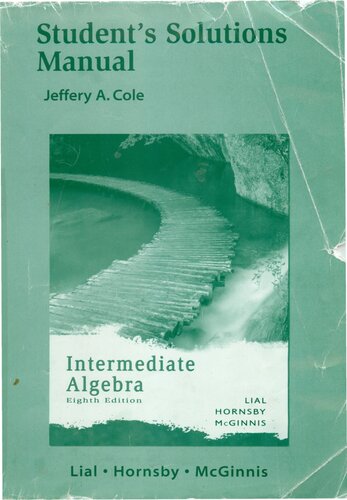 Student's Solutions Manual for Intermediate Algebra, Eighth Edition