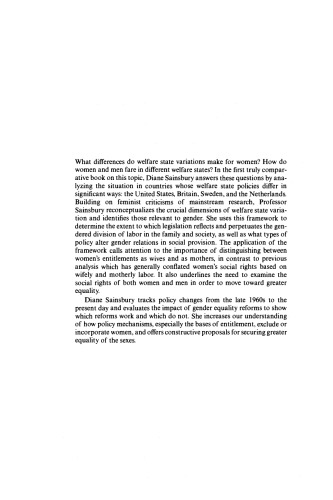 Gender, Equality and Welfare States