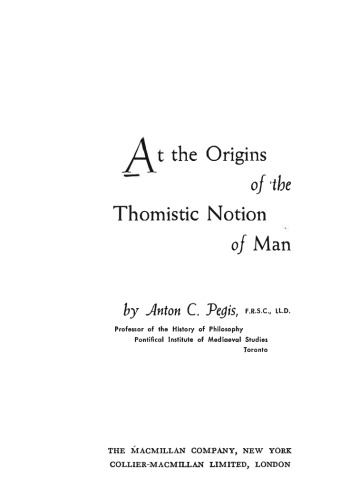 At Origins of Thomistic Notion of Man