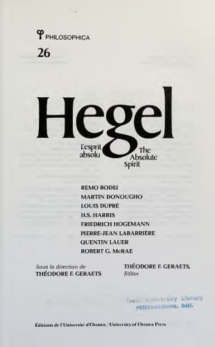 Hegel : l'esprit absolu