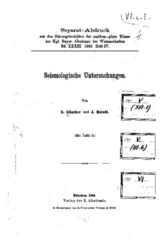 Seismologische Untersuchungen