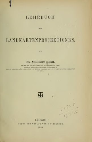 Lehrbuch der Landkartenprojektionen