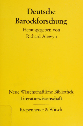 Deutsche Barockforschung : Dokumentation einer Epoche