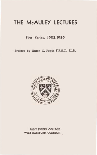 McAuley Lectures, First Series, 1953-1959