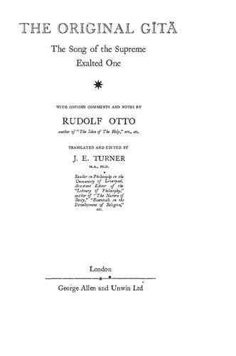 The Original Gītā: The  Song of Supreme Exalted One