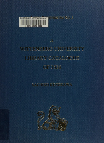 Wittenberg University Library Catalogue of 1536