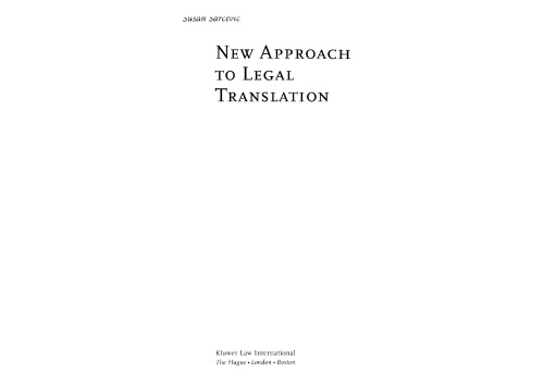 New Approach to Legal Translation