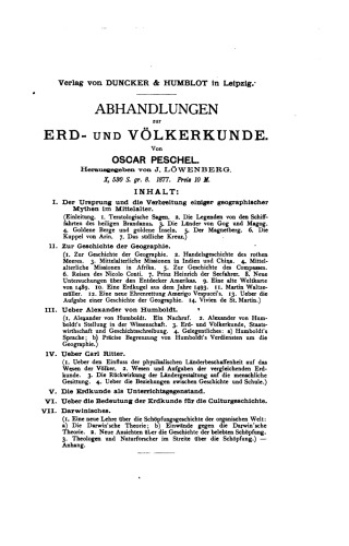 Abhandlungen zur Erd- und Völkerkunde