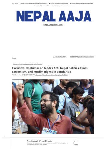 Exclusive: Dr. Abhay Kumar on Modi's Anti-Nepal Policies, Hindu Extremism, and Muslim Rights in South Asia