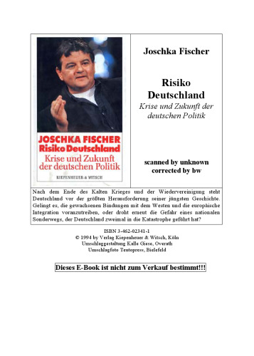 Risiko Deutschland. Krise und Zukunft der deutschen Politik