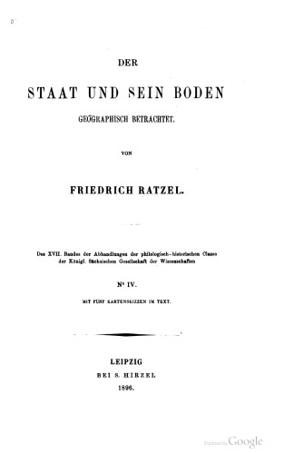 Der Staat und sein Boden geographisch betrachtet