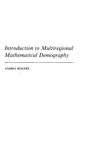 Introduction to Multiregional Mathematical Demography