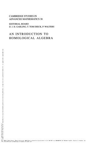 An Introduction to Homological Algebra