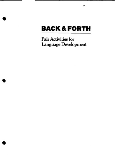 Back and forth: Pair activities for language development
