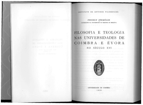 Filosofia e teologia nas universidades de Coimbra e Évora no século XVI