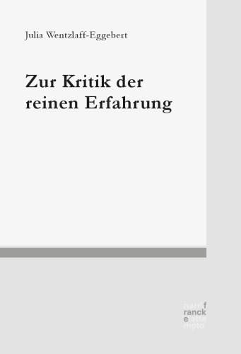 Zur Kritik der reinen Erfahrung