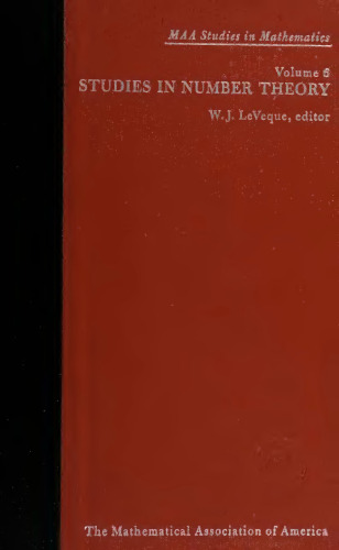 Studies in Number Theory