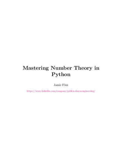 Mastering Number Theory in Python
