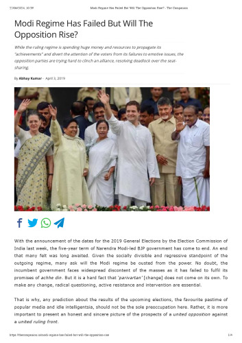 Modi Regime Has Failed But Will The Opposition Rise? by Abhay Kumar
