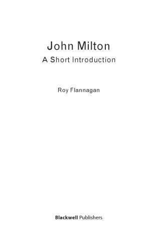 John Milton: A Short Introduction (Blackwell Introductions to Literature)