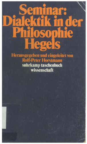 Seminar : Dialektik in der Philosophie Hegels