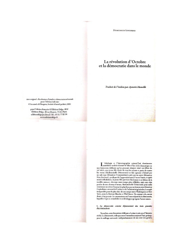 La révolution d'Octobre et la démocratie dans le monde