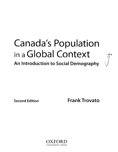Canada's Population in a Global Context: An Introduction to Social Demography