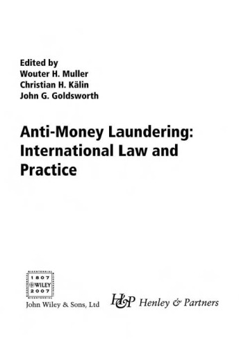 Anti-Money Laundering: International Law and Practice