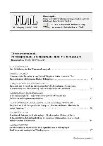 Fremdsprachen Lehren und Lernen (FLuL). 41. Jahrgang (2012). Heft 2