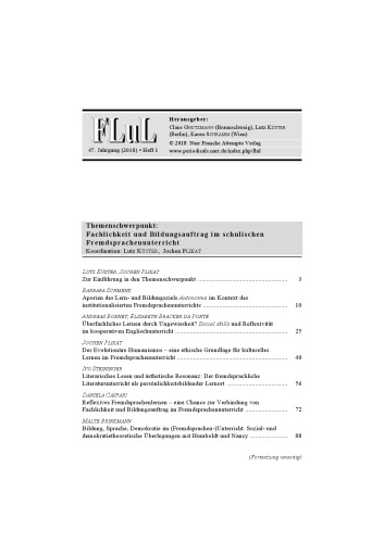 Fremdsprachen Lehren und Lernen (FLuL). 47. Jahrgang (2018). Heft 1