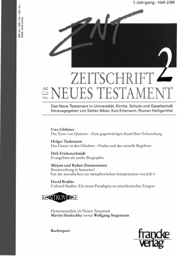 Zeitschrift für Neues Testament (ZNT). Heft 2