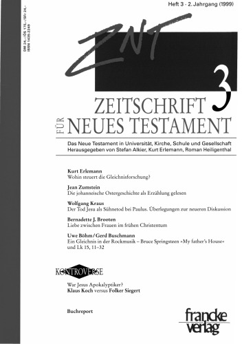 Zeitschrift für Neues Testament (ZNT). Heft 3