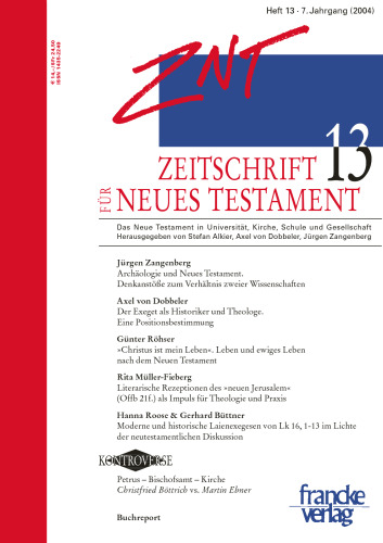 Zeitschrift für Neues Testament (ZNT). Heft 13