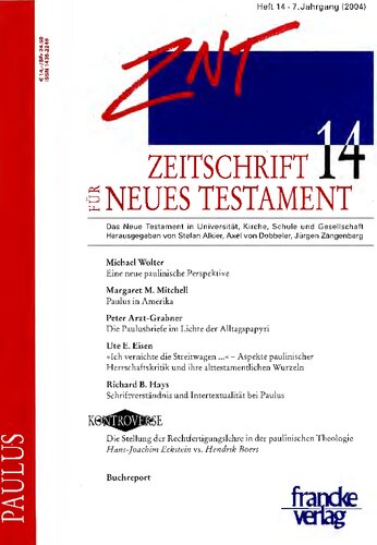 Zeitschrift für Neues Testament (ZNT). Heft 14