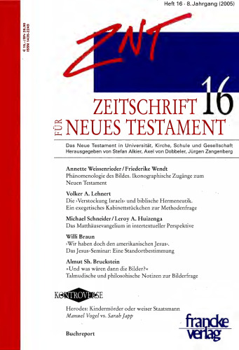 Zeitschrift für Neues Testament (ZNT). Heft 16