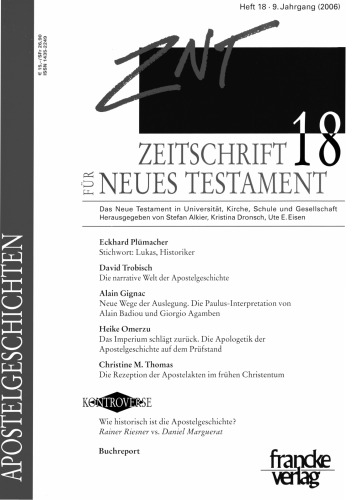 Zeitschrift für Neues Testament (ZNT). Heft 18