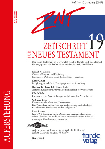 Zeitschrift für Neues Testament (ZNT). Heft 19