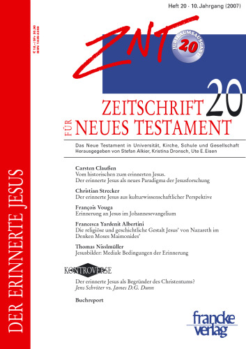 Zeitschrift für Neues Testament (ZNT). Heft 20