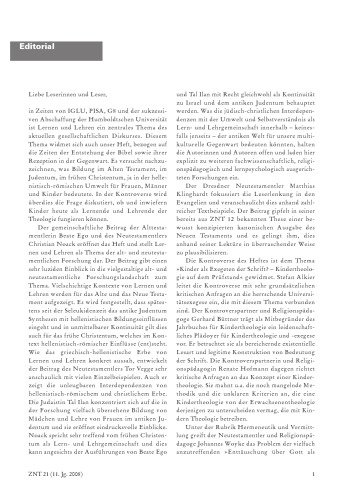 Zeitschrift für Neues Testament (ZNT). Heft 21