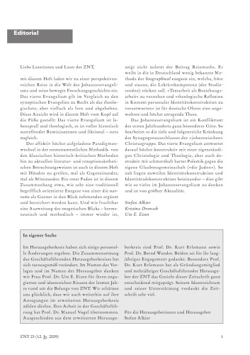 Zeitschrift für Neues Testament (ZNT). Heft 23