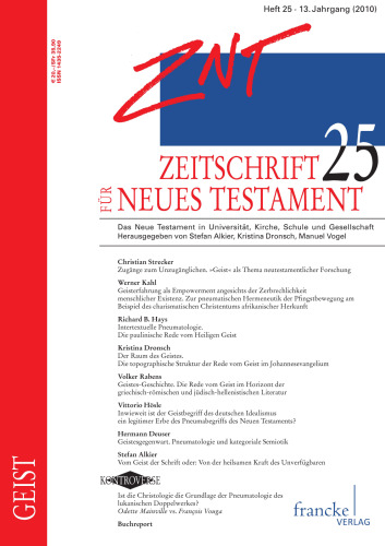 Zeitschrift für Neues Testament (ZNT). Heft 25