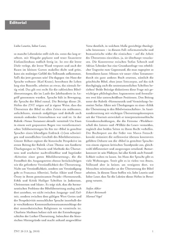 Zeitschrift für Neues Testament (ZNT). Heft 26