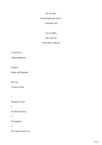 City of Ashes (Mortal Instruments)