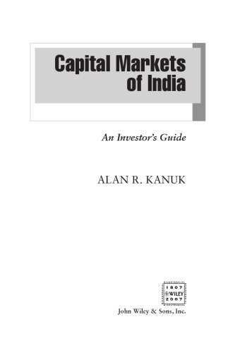 Capital Markets of India: An Investor's Guide (Wiley Finance)